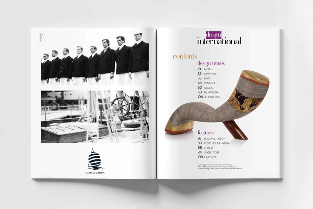 Design International magazine double page spread