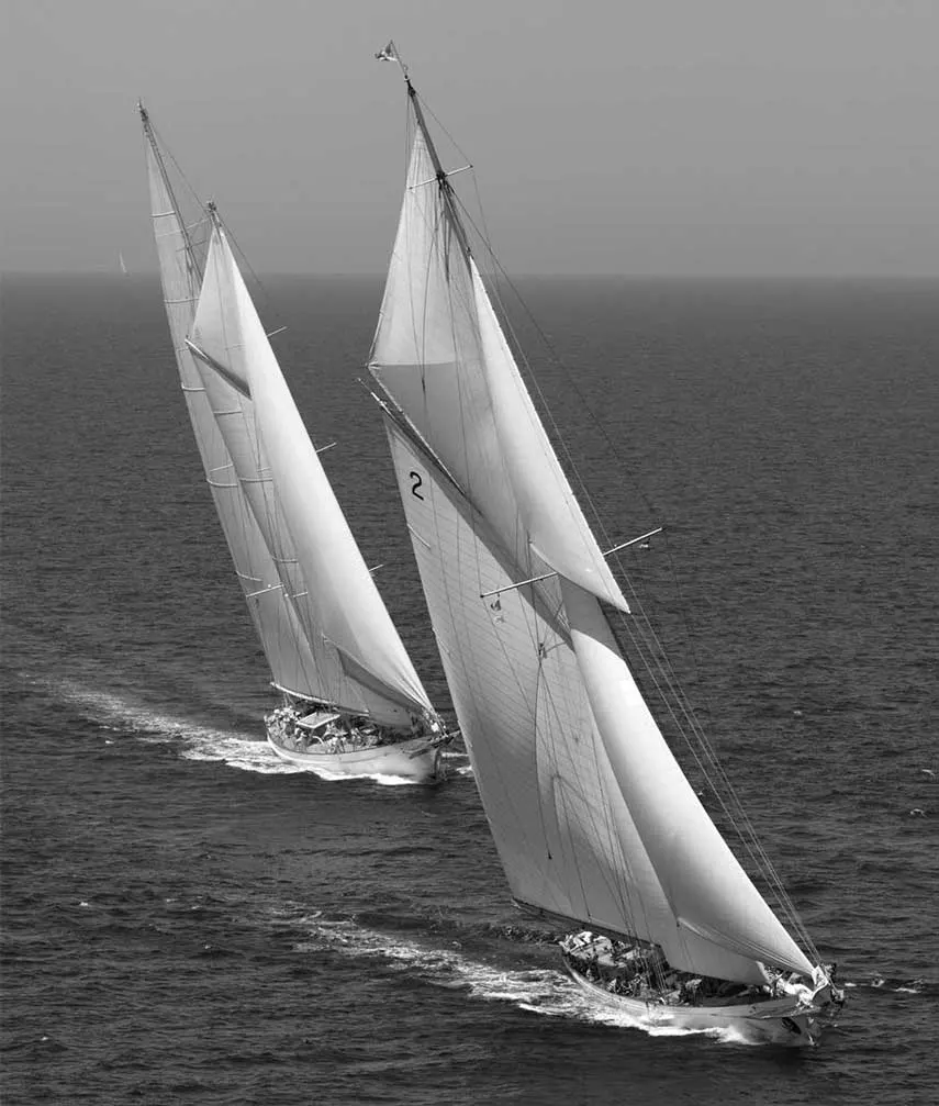 Loro Piana Superyacht Regatta event campaign image displaying a beautiful black and white photo of a sail boat.
