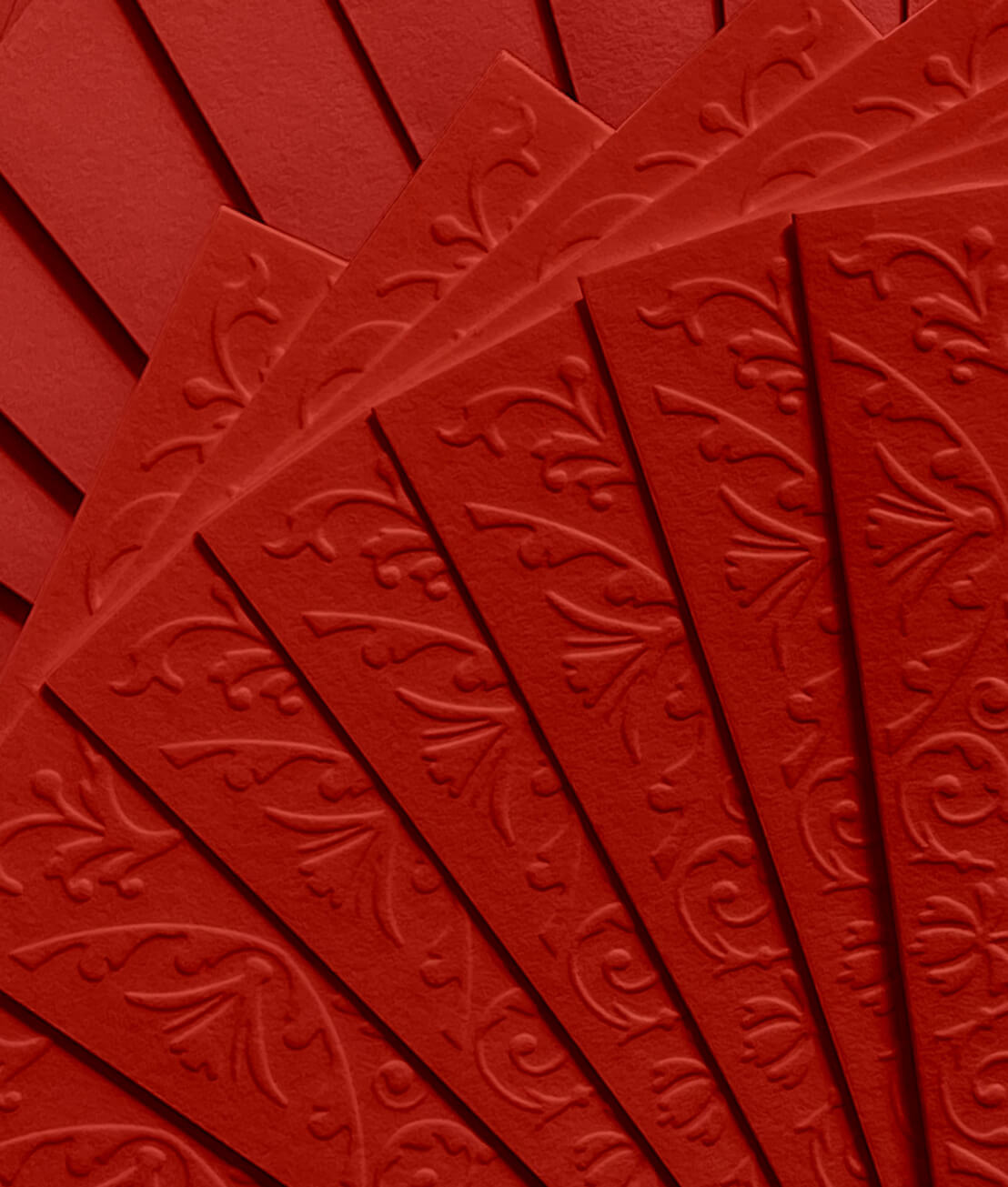 Red Peony embossed greeting card and envelopes by Sonia Cameron